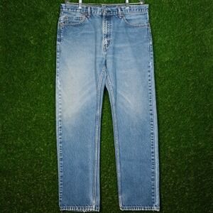 Levi's 505 Straight Leg Jeans Mens 36x34 Light Marble Stone Wash Denim Retro Y2k